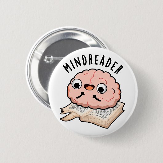 Mind Reader Funny Brain Pun Ronde Button 5,7 Cm (Voorkant /achterkant)