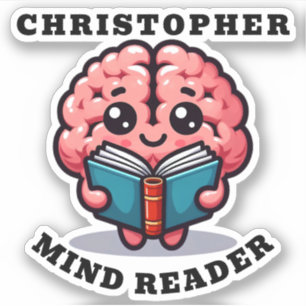 Mind Reader Grappige Pun met Naam Sticker