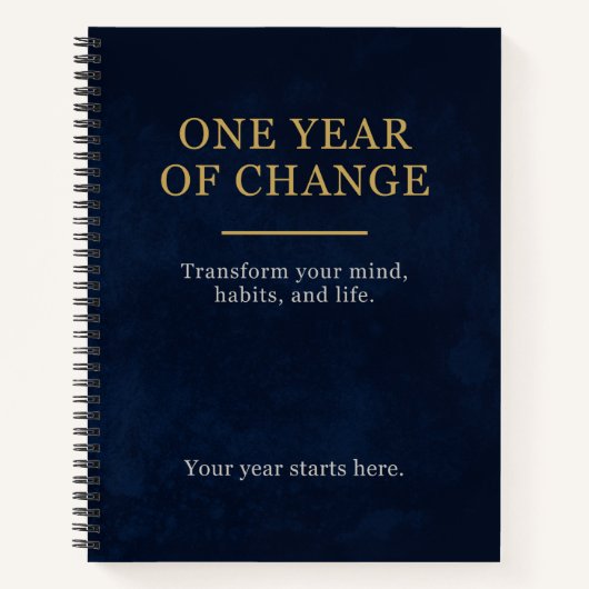 Mind Reset Notebook | One Year of Change | Minimal Notitieboek (Voorkant)