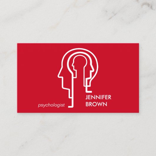 Mind Science Human Head Red Psychology Visitekaartje (Voorkant)