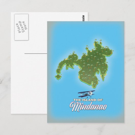 Mindanao-kaart Briefkaart (Voorkant / Achterkant)