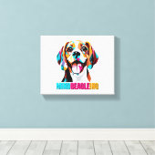 Mindbeagleing Beagle Dog Canvas Afdruk (Insitu (Houten vloer))