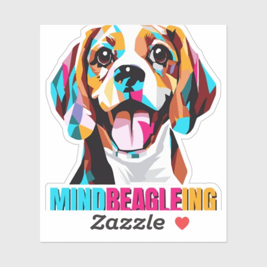 Mindbeagleing Beagle Dog Sticker (Vel)