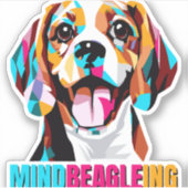 Mindbeagleing Beagle Dog Sticker (Voorkant)