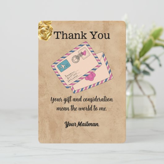 Mindbrievendrager Mailman Postal Mail Carrier Bedankkaart (Staand voorkant)