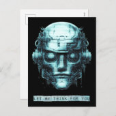 Mindcontrol Cyberpunk Robot Blue Grunge Feestdagenkaart (Voorkant / Achterkant)