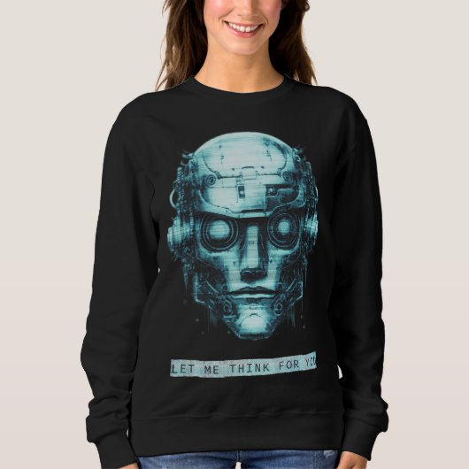 Mindcontrol Cyberpunk Robot Blue Grunge Trui (Voorkant)