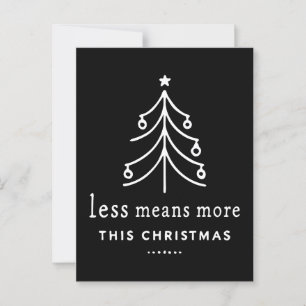 Minder betekent meer deze kerst briefkaart