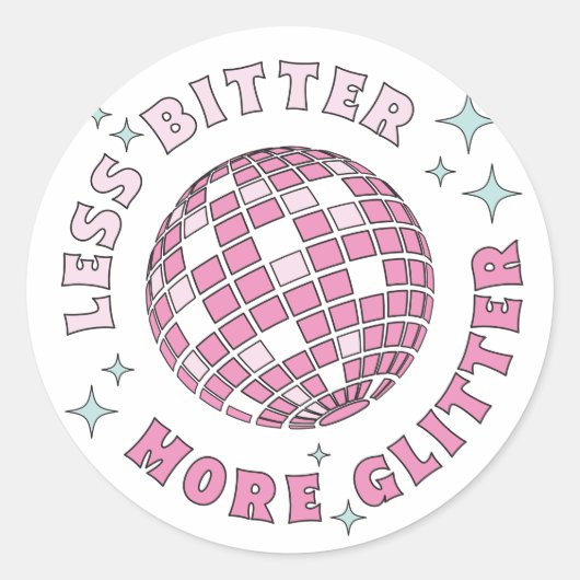 Minder bitter Meer glitter Schattigee retro Ronde Sticker (Voorkant)