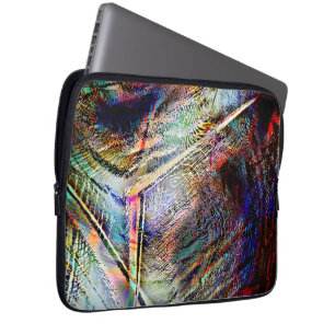 Minder digitale krassen met glanzende & donkere aa laptop sleeve