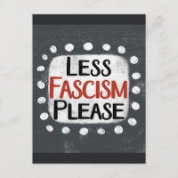 Minder fascisme, alstublieft, Briefkaart