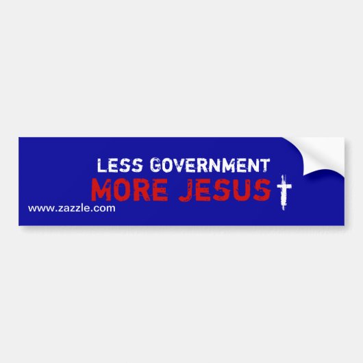Minder Gov niet meer Jezus - Bumpersticker (Voorkant)