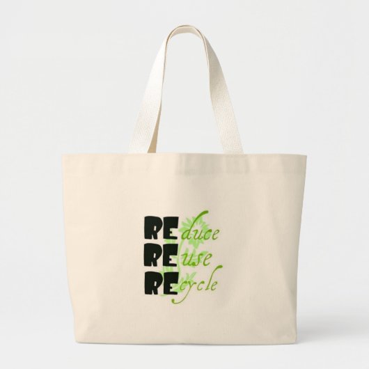 minder hergebruik recyclen grote tote bag (Voorkant)