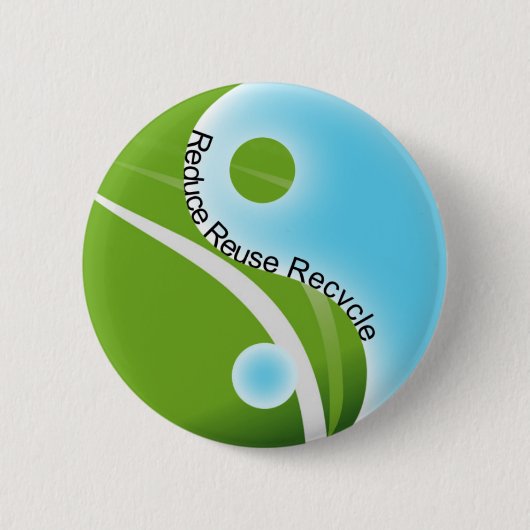 minder hergebruik recyclen ronde button 5,7 cm (Voorkant)