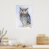 Minder hij sprak over waterverf print Poster (Keuken)