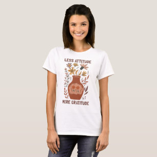 Minder houding meer dankbaarheid Boho Floral T-shirt