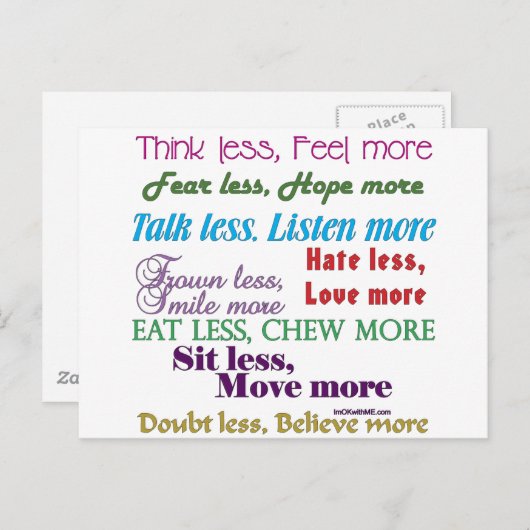 Minder is meer briefkaart (Voorkant / Achterkant)