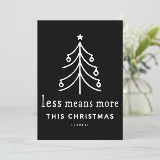 Minder is meer met Kerstmis Kaart (Staand voorkant)