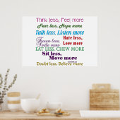 Minder is meer poster (Keuken)