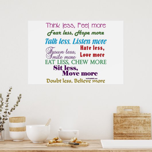 Minder is meer poster (Keuken)