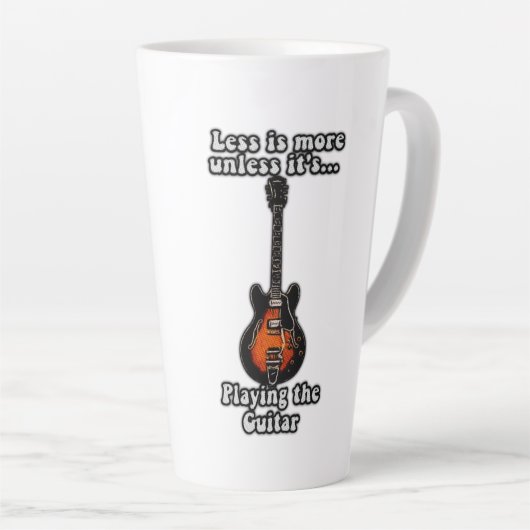 Minder is meer tenzij het gitaren speelt latte mok (Rechterhoek)
