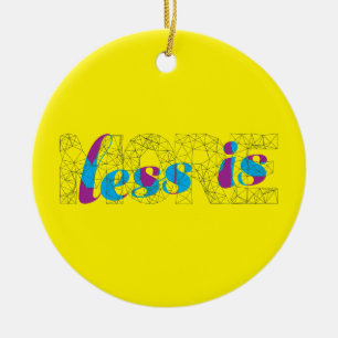 Minder is minimalistischer Poster voor typografisc Keramisch Ornament