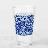 Minder kleine vierkantjes, schoppen blauw met wit glas (Voorkant)