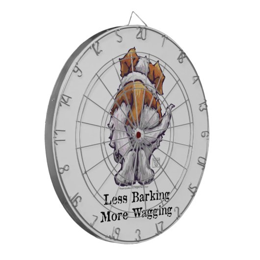 Minder knallen, meer waggen dartbord (Voorkant Links)