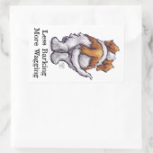 Minder knallen, meer waggen rechthoekige sticker (Tas)