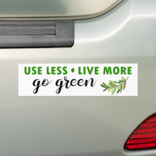 Minder leven meer groen milieu bumpersticker