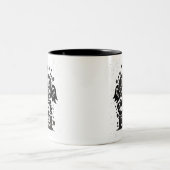 Minder liefde voor meer zorgen tweekleurige koffiemok (Center)