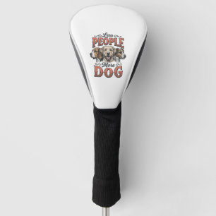 Minder Mensen Meer Hond Vintage Hond Liefhebber De Golfheadcover
