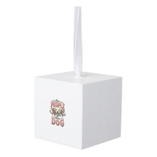 Minder Mensen Meer Hond Vintage Hond Liefhebber De Kubus Ornament