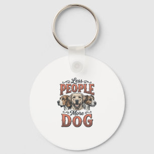 Minder Mensen Meer Hond Vintage Hond Liefhebber De Sleutelhanger