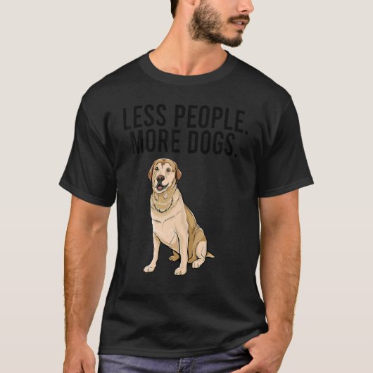 Minder Mensen Meer Honden Labrador Retriever Intro T-shirt (Voorkant)