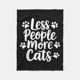 Minder Mensen Meer Katten Grappig Kat Citaat Kitte Fleece Deken