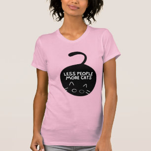 "Minder mensen, meer katten" grillige kattenliefhe T-shirt