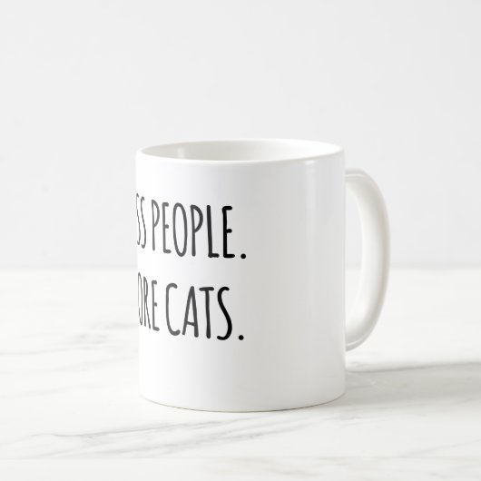 Minder mensen. Meer katten. Koffiemok (Voorkant rechts)