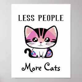 Minder mensen, meer katten poster