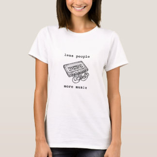 Minder Mensen Meer Muziek Cassetteband Introvert T-shirt