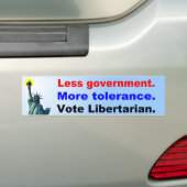 Minder overheid meer tolerantie bumpersticker (Op auto)