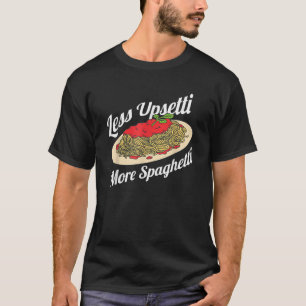 Minder overstuur meer spaghetti grappige spaghetti t-shirt