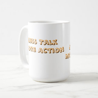 Minder Praten Meer Actie Minimalistische Typografi Koffiemok