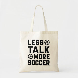 Minder praten meer voetbal tote bag