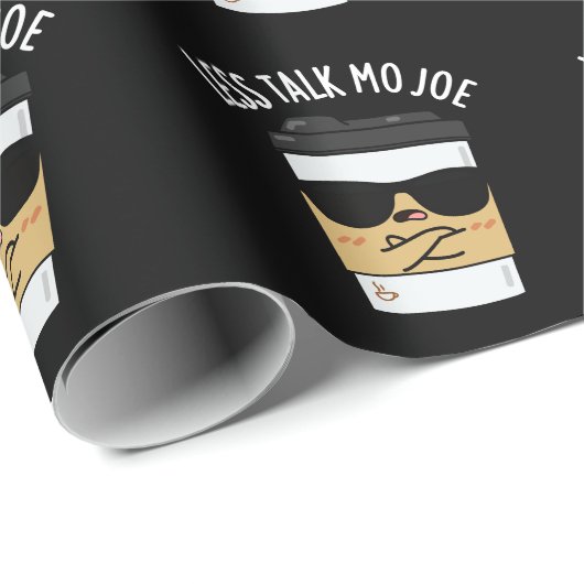 Minder praten Mo Joe Funny Coffee Pun Dark BG Cadeaupapier (Rol Hoek)