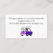 Minder snel parkeren visitekaartje (Achterkant)