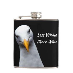 Minder wijn meer wijn. *Funny Gift* Heupfles