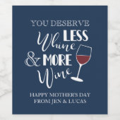 Minder Wijn Meer Wijn Moederdag Etiket (Enkel label)