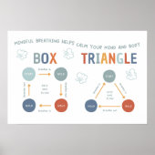 Mindful Ademende Doos & Driehoek Ademhaling Poster (Voorkant)