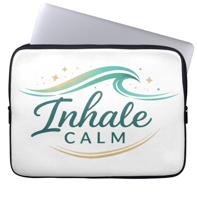 Mindful Breathing Relaxation Design Laptop Sleeve (Voorkant)